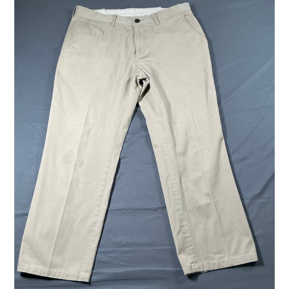 Life Made Simple Mens Khaki Chino Pants Straight Leg Tan 38x30 REPREVE Blend
